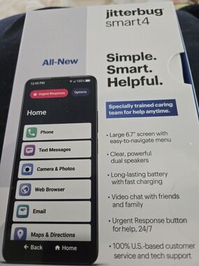 BRAND NEW UNUSED JITTER BUG CELL PHONE WITH BRAND NEW CASE